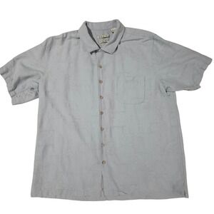 Batik‎ Bay Shirt Mens 2XLT Silk Hawaiian Blue Floral Button Front